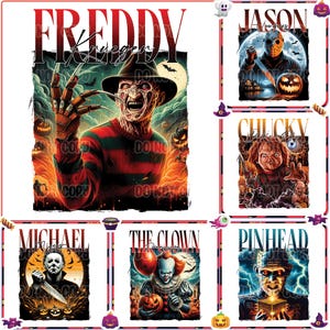 6 Files Halloween Horror Png, Halloween Vibes Png, Horror Killers Bundle Png, Horror Characters Clipart, Horror Movies Png, Digital Download