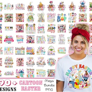 190+ Designs Cartoon Easter Day Characters PNG, Easter Day Bundle PNG, Easter Bunny Clipart, Easter Clipart, Cartoon Characters PNG