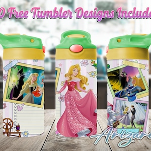 Princess Cartoon 12oz Kids Flip Top Sippy Cup PNG, Princess 12oz Sippy cup Tumbler Png, Kids Princess 12oz Tumbler Wrap, Commercial Use