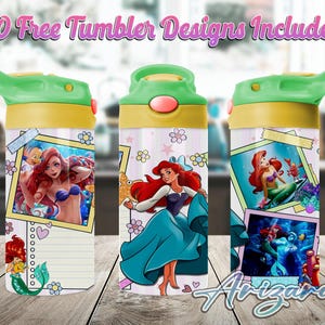 Princess Cartoon 12oz Kids Flip Top Sippy Cup PNG, Princess 12oz Sippy cup Tumbler Png, Kids Princess 12oz Tumbler Wrap, Commercial Use