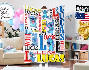Personalized Cartoon Blanket, Cartoon Blanket, Custom Cartoon Blanket, Baby Blanket, Birthday Gift, Custom Name Blanket, Monogram Blanket