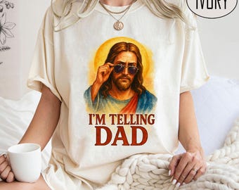 Le digo a papá (Png), Jesús diciendo (Png), Humor cristiano (Png), Regalo cristiano para papá, Regalo del Día del Padre, Religioso divertido (Png), Jesús (Png)