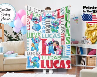 Custom Cartoon Blanket, Cartoon Blanket, Personalized Cartoon Blanket, Baby Blanket, Birthday Gift, Custom Name Blanket, Monogram Blanket