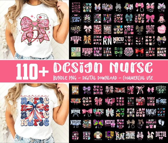 110+ Design Nurse PNG Bundle, Nurse Life PNG, Nurse Coquette Bundle, Peace Love Nursing Clipart, Nurse Education Png, Digital Download