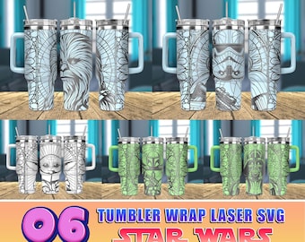 6 Designs Space Wars 40oz Engraved Tumbler Svg, Galaxy's War Bundle 40oz Tumbler Laser Svg, Laser Engraving Svg, 40oz Tumbler Svg