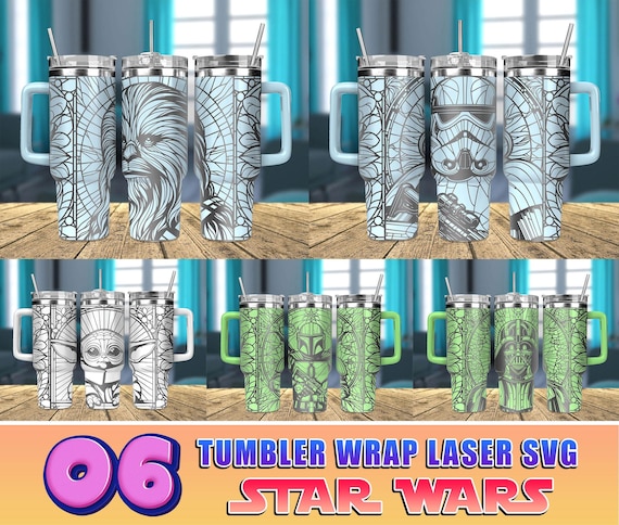 6 Designs Space Wars 40oz Engraved Tumbler Svg, Galaxy's War Bundle 40oz Tumbler Laser Svg, Laser Engraving Svg, 40oz Tumbler Svg