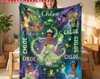 Coperta personalizzata con principesse Disney, coperta personalizzata con principesse, coperta per neonati, regalo di compleanno per bambini, coperta Disney personalizzata, coperta con monogramma