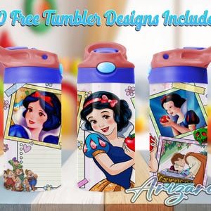 Princess Cartoon 12oz Kids Flip Top Sippy Cup PNG, Princess 12oz Sippy cup Tumbler Png, Kids Princess 12oz Tumbler Wrap, Commercial Use