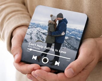 Custom Music Fridge Magnet, Personalized Photo & Music Fridge Magnet, Play Whole Song Music Box, Voicemail Keepsake Anniversary Gift for Him