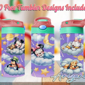 Cartone animato carino che dorme, 12 once, con tappo a ribalta per bambini, PNG, Cartone animato dolce sogno, 12 once, bicchiere con beccuccio, Cartone animato assonnato, 12 once, PNG, Uso commerciale