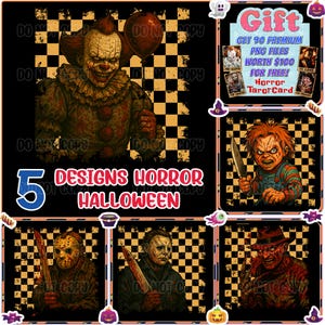 Horror Characters Clipart, Retro Horror Movies Png, Halloween Horror Png, Horror Killers Bundle Png, Halloween Vibes Png, Digital Download