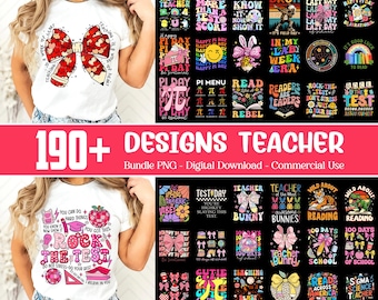 190+ Designs Teacher PNG, Teacher Bundle PNG, Back To School Clipart, Teacher Life Shirt, Teach Love Inspire PNG, Teacher Appreciation Png