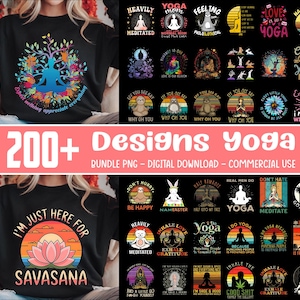 200+ Designs Yoga Bundle Png, Meditation Graphics Png, Yoga Quotes Png, Namaste Png, Manda Png, Yoga Shirt Png, Motivational, Commercial Use