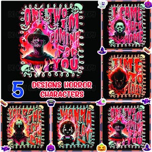Halloween Vibes Png, Horror Killers Bundle Png, Horror Characters Clipart, Horror Movies Png, Halloween Horror Png, Digital Download