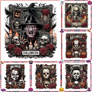 6 Files Halloween Horror Png, Halloween Vibes Png, Horror Killers Bundle Png, Horror Characters Clipart, Horror Movies Png, Digital Download