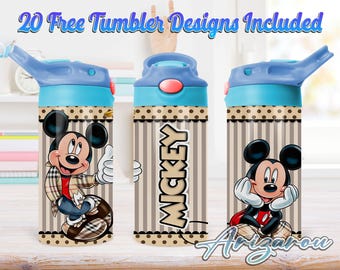Mouse Cartoon 12oz Kids Flip Top Sippy Cup PNG, Cartoon 12oz Sippy cup Tumbler Png, Mouse Movie 12oz Tumbler Wrap, Commercial Use