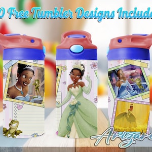 Princess Cartoon 12oz Kids Flip Top Sippy Cup PNG, Princess 12oz Sippy cup Tumbler Png, Kids Princess 12oz Tumbler Wrap, Commercial Use