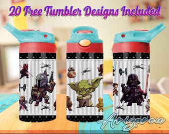 Space Wars 12 oz kinder flip-top sippy cup png, Galaxy's Wars 12 oz sippy cup beker png, Galaxy's Edge 12 oz beker wrap, commercieel gebruik