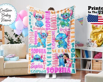 Personalized Cartoon Blanket, Cartoon Blanket, Custom Cartoon Blanket, Baby Blanket, Birthday Gift, Custom Name Blanket, Monogram Blanket