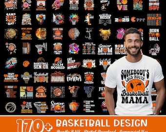 Plus de 170 Design Basketball Mama PNG Bundle, Game Day Bundle, noeud de basket-ball Coquette PNG, basket-ball, maillot de basket-ball, usage Commercial
