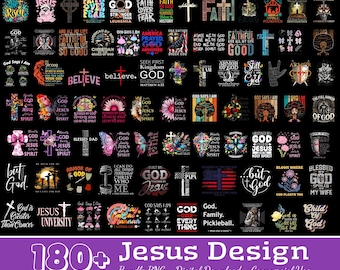 Más de 180 diseños de Jesús PNG, fe cristiana PNG, clipart cristiano de Pascua, camisa de Jesús, lazo de coqueta Amen PNG, versículo bíblico PNG, uso comercial