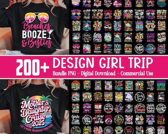 200+ Design Girls Trip 2025 PNG Bundle, Girl&#39;s Weekend PNG, Girls Vacation Bundle, Vacay Mode Clipart, Hello Summer Png, Commercial Use