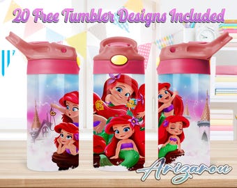 Księżniczka Cartoon 12oz Dzieci Flip Top Sippy Cup PNG, Księżniczka 12oz Sippy cup Tumbler Png, Dzieci Księżniczka 12oz Tumbler Wrap, Komercyjne zastosowanie