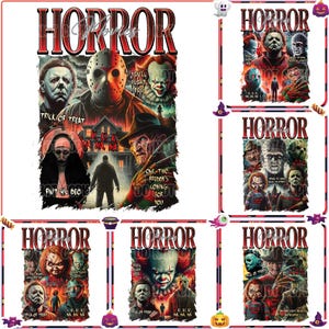 6 Files Halloween Horror Png, Halloween Vibes Png, Horror Killers Bundle Png, Horror Characters Clipart, Horror Movies Png, Digital Download