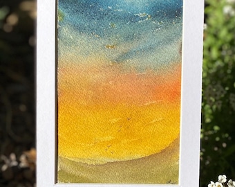 抽象風景画、風景水彩画、抽象風景画、風景画、半抽象風景画、水彩風景