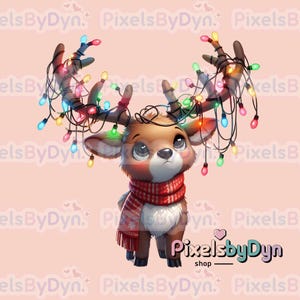 Cute Reindeer PNG, Cute Reindeer, Reindeer PNG, Christmas PNG, Christmas Design, Png Design, Sticker, Sublimation Design, Instant Download