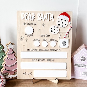 Dear Santa Letter Board: Wood Christmas Wishlist Keepsake