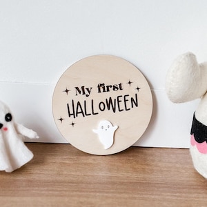 Baby's First Halloween Sign: Ghost Holiday Milestone, Baby Wood Sign