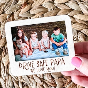 Drive Safe Daddy, Car Visor Clip, Personalized Gifts For Dad, Husband, Papa Custom Photo Car Visor Clip, Husband Gift, Drive Safe Visor Clip