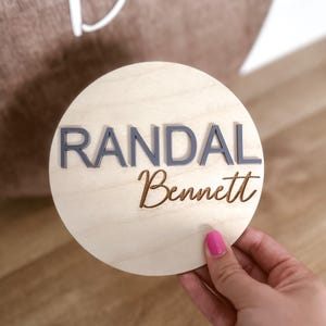 Babymitteilungsschild, Baby-Namensschild, Holzschild für Namensoffenbarung, personalisiertes Baby-Namensschild, Schild für Krankenhaus