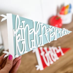 Back to School Pennant Flag, Back to School Sign, First Day of School, Last Day of School Sign, Wood Photo Prop School, Pennant Flag Sign