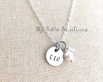 CTR  Choose the Right Inspirational Necklace - Personalized Hand Stamped Baptism Gift LDS