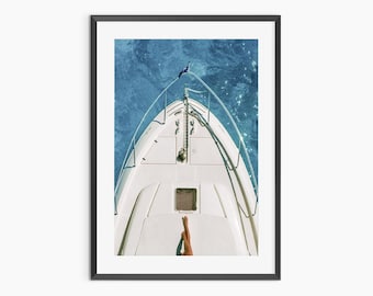 Luxury Yacht Poster, Photography Prints, Luxurious Boat Print, Sailing in Summer Poster, Wall Art Decor, Museum Quality Photo Art Print