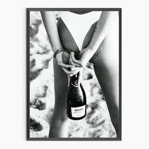 Black and White Wall Art | Bar Cart Accessories | Old Money Aesthetic | Museum Quality Photography Print | Bar Cart Poster | Beachy Wall Art