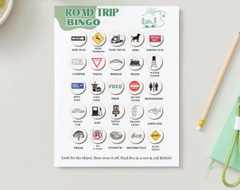 Road Trip Bingo Printable / Road Trip Game for Kids / iPad Free Car Ride / iPad Free Road Trip