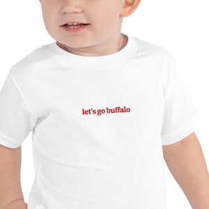 let&#39;s go buffalo Embroidered Toddler Short Sleeve Tee