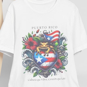 Puerto Rico T-Shirt, Boricua Flag Coqui Heart Unisex Jersey, Puerto Rico Gift Shirt, Boricua Pride Tee, Puerto Rican Culture, Holiday