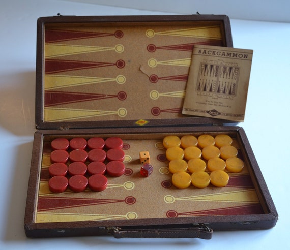 Backgammon Replacement Pieces Checkers chips 1 1//8 inch Ivory//Cream Brown Lot 2