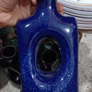 Handmade Moroccan Ceramic Vase: Colorful Glazed Pottery - Rustic Home Decor