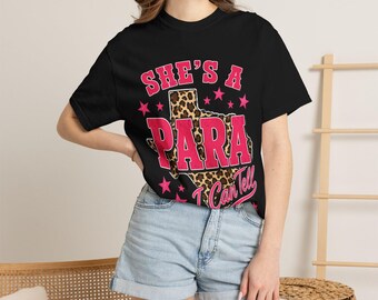 Shes a Para Can Tell Tshirt  Leopard Texas Paraeducator Design