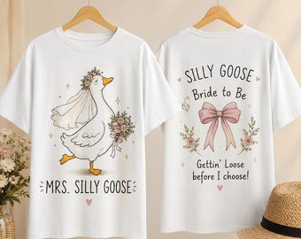 Mrs Silly Goose Bride To Be T-shirt | Funny Bachelorette Bridal Party Tee