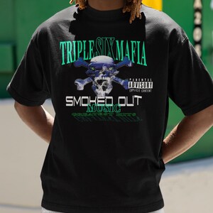 Camiseta Three 6 Mafia, música Smoked Out, hip hop de Memphis de los 90, camiseta vintage desgastada