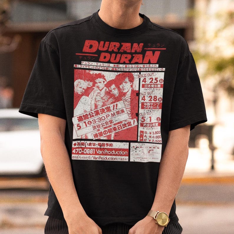 Vintage Duran Duran T-shirt Medium Screen Stars 80s Music