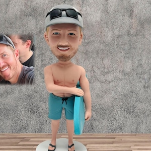 Personalisierte Surfer Boy Bobblehead - Mini Strand Stil Dekoration Geben Sie ihm ein Andenken von Ihrer Reise oder ein Geburtstagsgeschenk