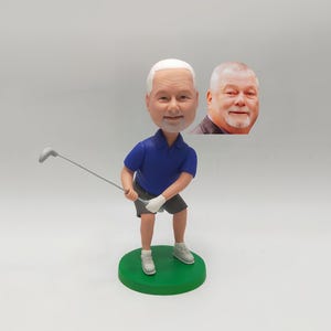 Custom Golf Bobblehead: Personalized Polymer Clay Golfer Figurine