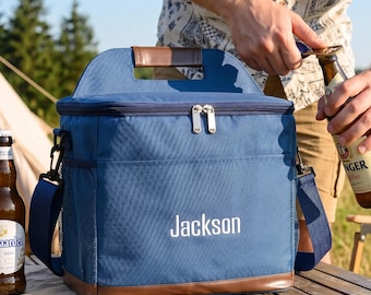 Borsa termica per birra personalizzata con ricamo, regali personalizzati per i testimoni dello sposo, borse termiche per birra da golf, regalo per il testimone dello sposo